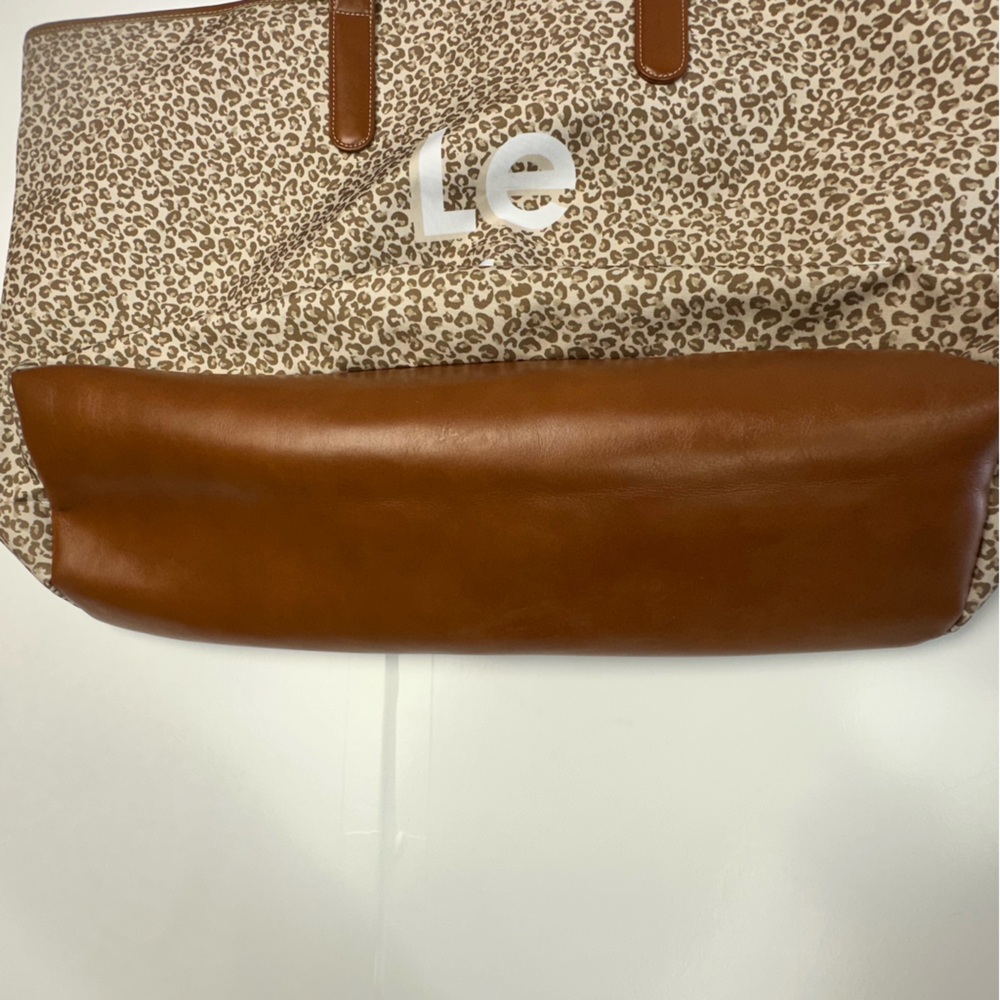 Le Weekend Anthropologie Travel Beach Vacation Leopard Print Tote - Picture 5 of 10